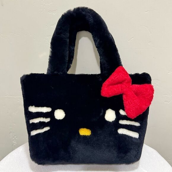 Colorblock Handmade Real Shearling Kitty Cat Large Tote/Shoulder Bag/Crossbody - Picture 1 of 16